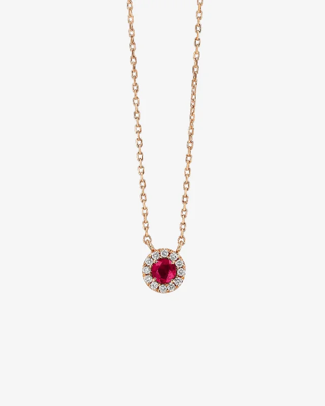 Affordable Glamour – Premium Jewelry For Less Bold Ruby Mini Round Pave Pendant