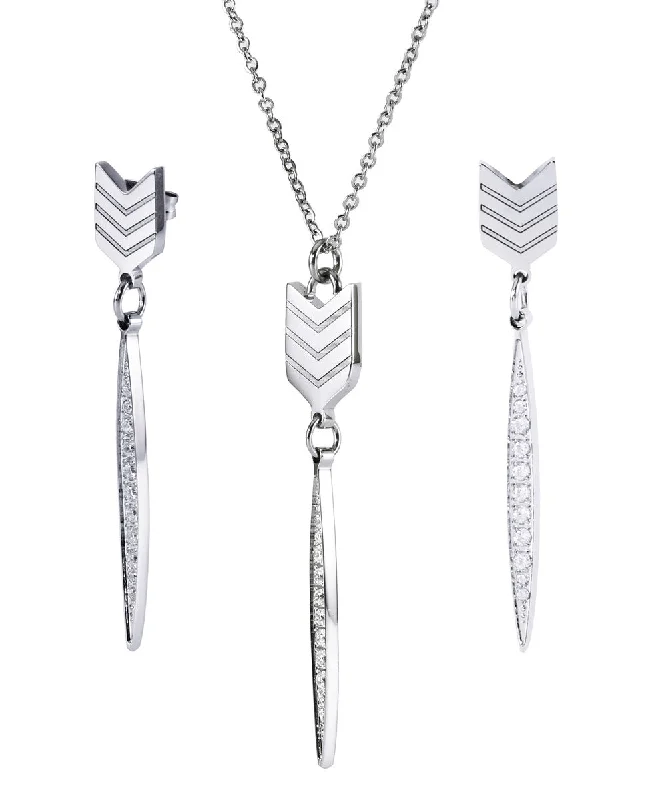 Unmissable Deals On Handmade Jewelry Collections Addison 18k White Gold Plated Arrow Dangle Earrings and Necklace Set Unmissable Deals On Handmade Jewelry Collections Addison 18k White Gold Plated Arrow Dangle Earrings and Necklace Set