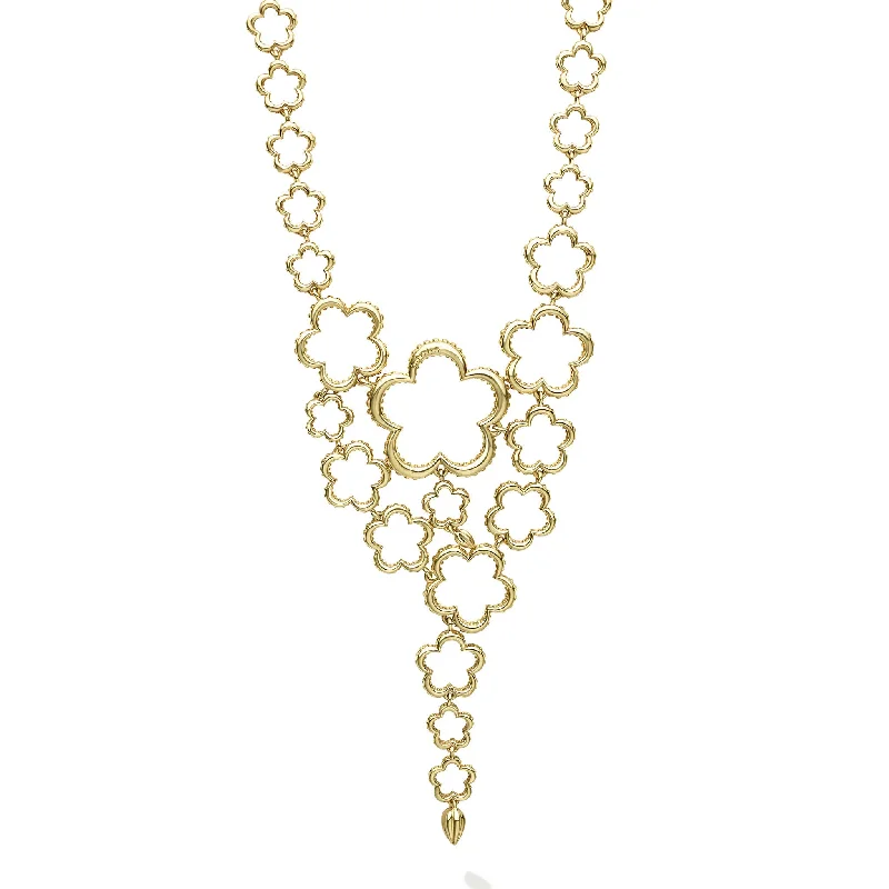 Trending Jewelry Styles Now At Limited-Time Discounts Caviar Gold 18K Gold Statement Floral Link Necklace Trending Jewelry Styles Now At Limited-Time Discounts Caviar Gold 18K Gold Statement Floral Link Necklace