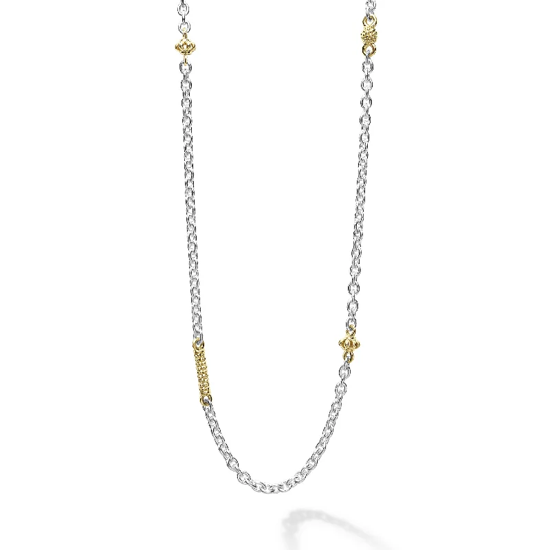 Special Deals On Handcrafted And Designer Jewelry Caviar Icon Two-Tone Caviar Chain Necklace Special Deals On Handcrafted And Designer Jewelry Caviar Icon Two-Tone Caviar Chain Necklace