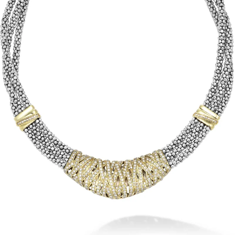 Chic, Trendy, And Affordable Jewelry Sale Caviar Lux Statement Two-Tone Caviar Diamond Necklace Chic, Trendy, And Affordable Jewelry Sale Caviar Lux Statement Two-Tone Caviar Diamond Necklace