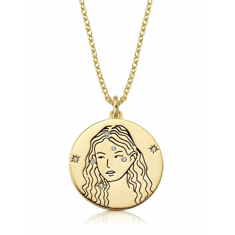 CRISLU VIRGO - ZODIAC NECKLACE FINISHED IN 18KT YELLOW GOLD