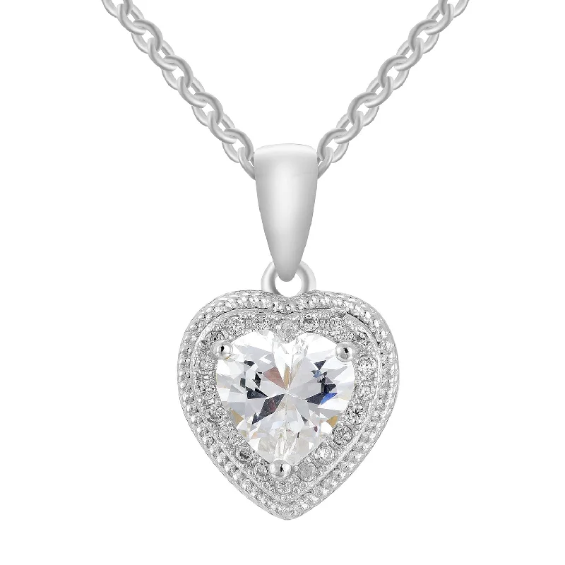 Elegant Necklaces And Bracelets At Limited-Time Offers Coraline 18k White Gold Plated Heart Pendant Necklace with Simulated Diamond Crystals Elegant Necklaces And Bracelets At Limited-Time Offers Coraline 18k White Gold Plated Heart Pendant Necklace with Simulated Diamond Crystals