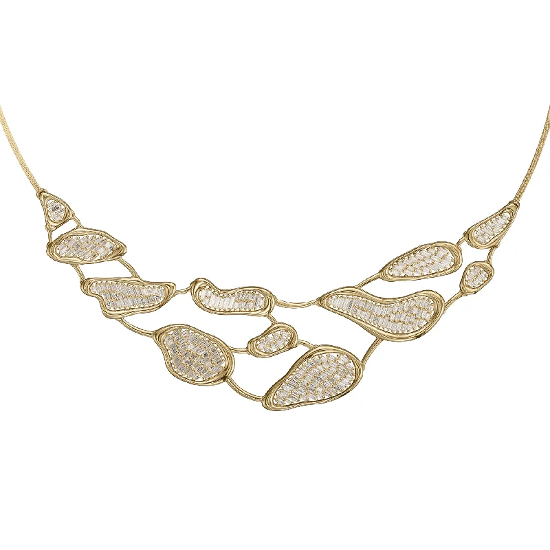 Diamond Lakes Fluid Shape Statement Necklace