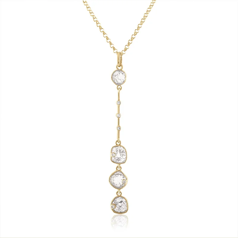 Affordable Glamour – Premium Jewelry For Less AYLA DIAMOND SLICE LINEAR PENDANT