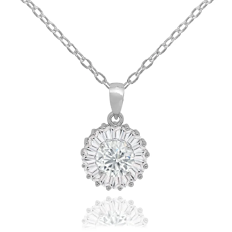 High-Quality Gemstone Jewelry For Special Occasions Ellee 18k White Gold Plated Silver Pendant Necklace with Simulated Diamond Crystals High-Quality Gemstone Jewelry For Special Occasions Ellee 18k White Gold Plated Silver Pendant Necklace with Simulated Diamond Crystals