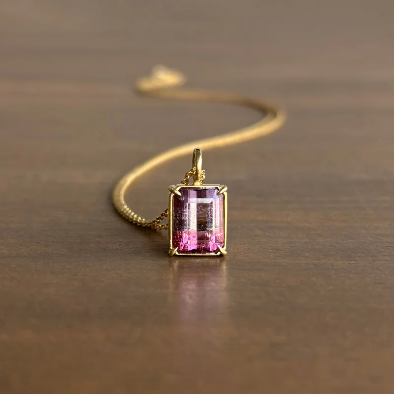 Get Your Favorite Jewelry At The Best Price Emerald Cut Aurora Tourmaline Pendant
