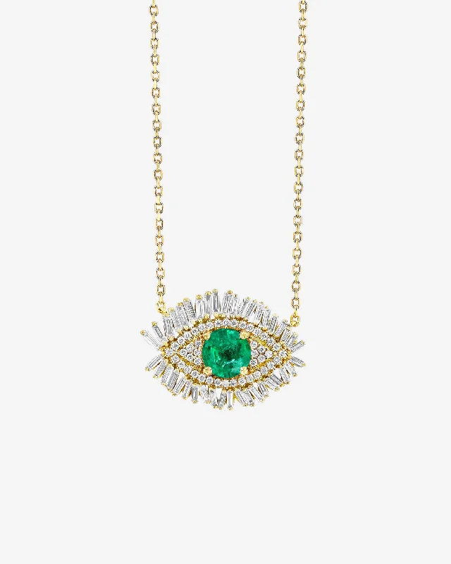 Affordable Luxury Jewelry For Every Occasion Evil Eye Milli Emerald Full Pave Pendant Affordable Luxury Jewelry For Every Occasion Evil Eye Milli Emerald Full Pave Pendant