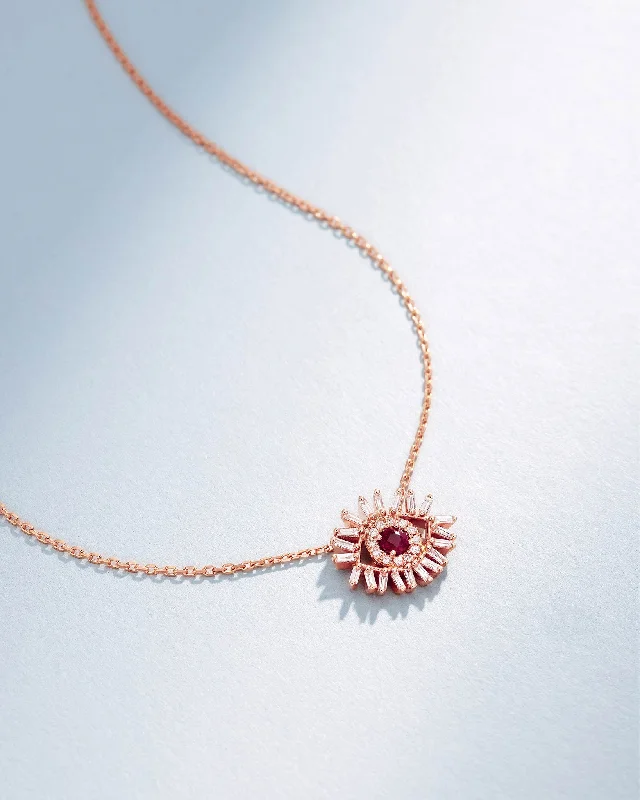 Luxury Jewelry At Unbeatable Discounts Evil Eye Mini Ruby Pendant