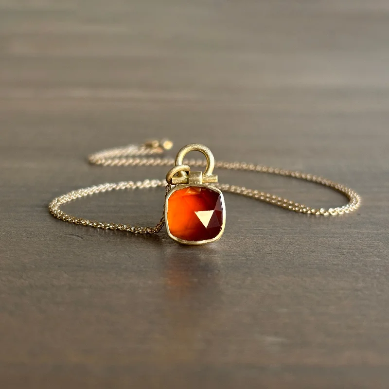 Limited-Stock Jewelry Sale – Once It's Gone, It's Gone Faceted Cushion Hessonite Garnet Pendant Limited-Stock Jewelry Sale – Once It's Gone, It's Gone Faceted Cushion Hessonite Garnet Pendant