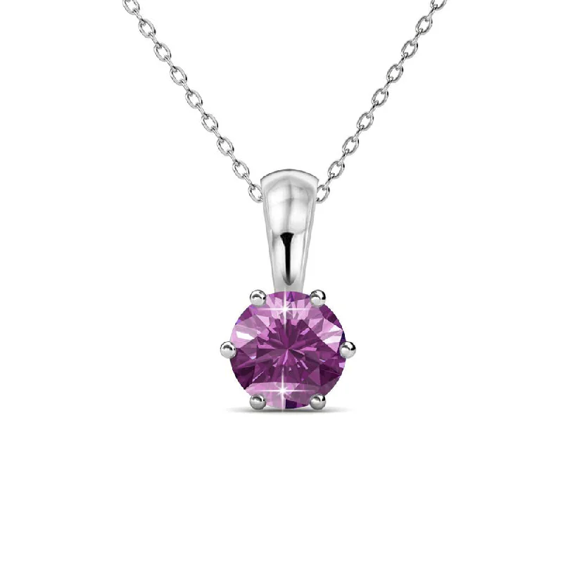Elevate Your Jewelry Collection With Limited-Time Savings February Birthstone Amethyst Necklace 18k White Gold Plated Solitaire Necklace with 1CT Swarovski Crystal Elevate Your Jewelry Collection With Limited-Time Savings February Birthstone Amethyst Necklace 18k White Gold Plated Solitaire Necklace with 1CT Swarovski Crystal