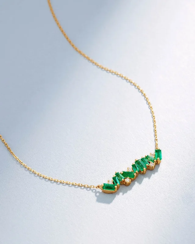 Exclusive Gemstone Jewelry At Special Prices Frenzy Emerald Bar Pendant