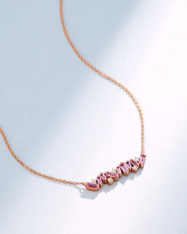 Sparkle On A Budget – Fine Jewelry For Less Frenzy Pink Sapphire Bar Pendant
