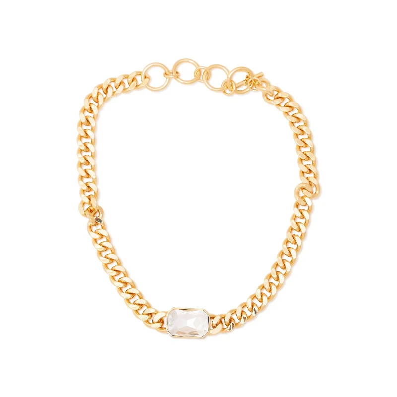 Unique Jewelry For Less – Shop The Sale Now Gold Chain & Crystal Toggle Necklace