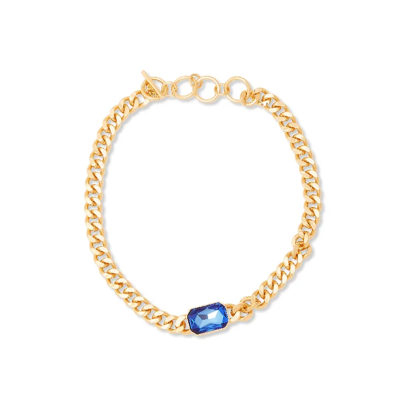 Grab Exquisite Jewelry At The Lowest Prices Gold Chain & Sapphire Toggle Necklace