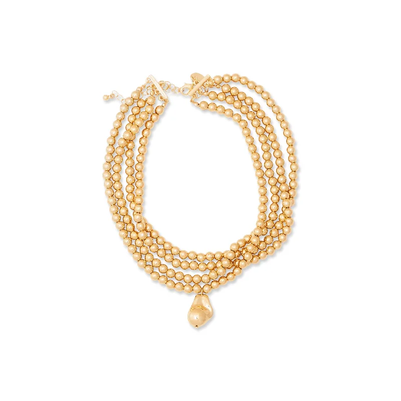 Jewelry Clearance Sale – Final Reductions Gold Bead & Nugget Pendant Necklace