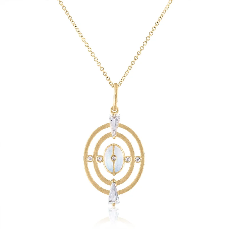 Delicate Crystal Jewelry For Sophisticated Charm Moonstone and White Topaz Pendant
