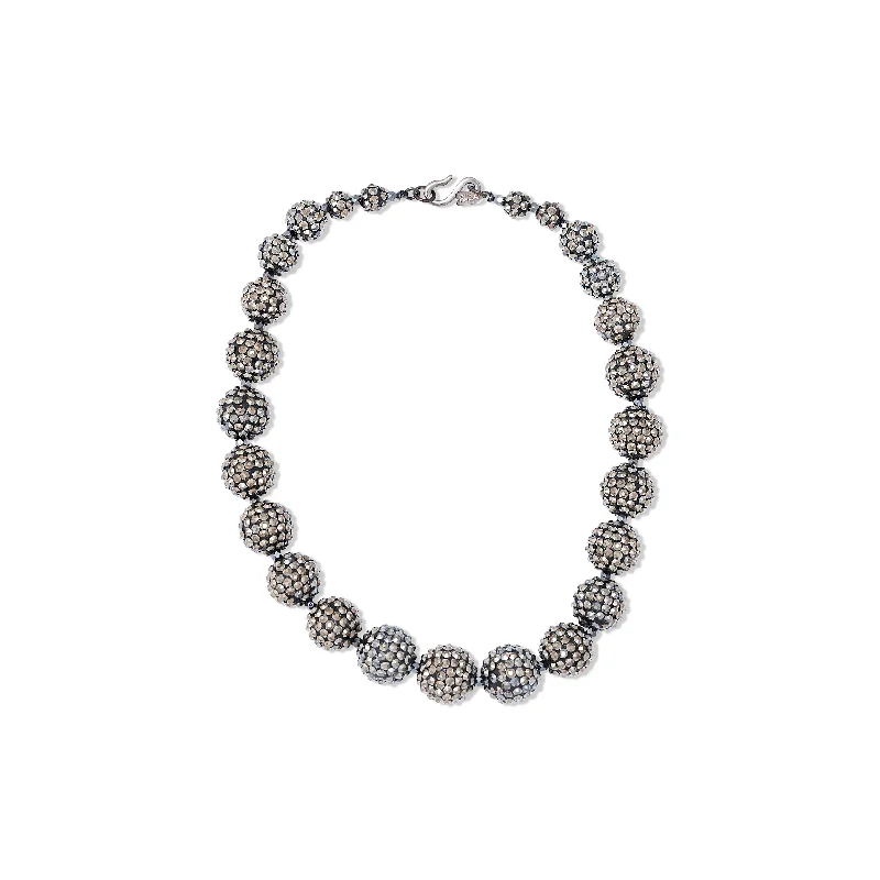 Seasonal Jewelry Sale – Upgrade Your Style Today Hematite Pave Ball Charm Necklace