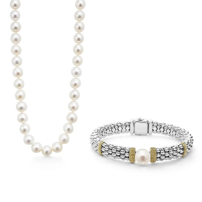 Celebrate Every Occasion With Sparkling Savings Luna Pearl Necklace and Bracelet Gift Set Celebrate Every Occasion With Sparkling Savings Luna Pearl Necklace and Bracelet Gift Set