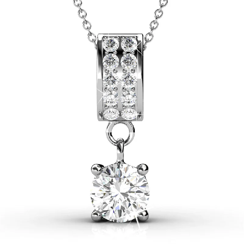 Customized Silver Jewelry For Unique Style Monroe 18k White Gold Pendant Necklace with Round Cut Swarovski Crystals Customized Silver Jewelry For Unique Style Monroe 18k White Gold Pendant Necklace with Round Cut Swarovski Crystals