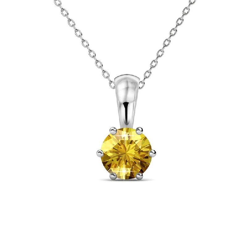 Shine Without Limits – Jewelry Sale Happening Now November Birthstone Citrine Necklace 18k White Gold Plated Solitaire Necklace with 1CT Swarovski Crystal Shine Without Limits – Jewelry Sale Happening Now November Birthstone Citrine Necklace 18k White Gold Plated Solitaire Necklace with 1CT Swarovski Crystal