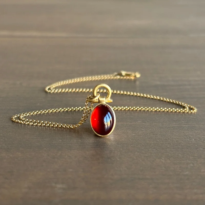 Shop Fine Jewelry With Exclusive Savings Oval Garnet Cabochon Pendant