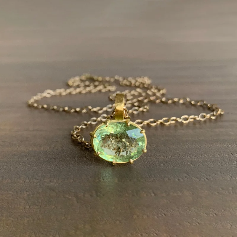 Classic And Modern Jewelry Styles On Sale Oval Mint Green Beryl Pendant