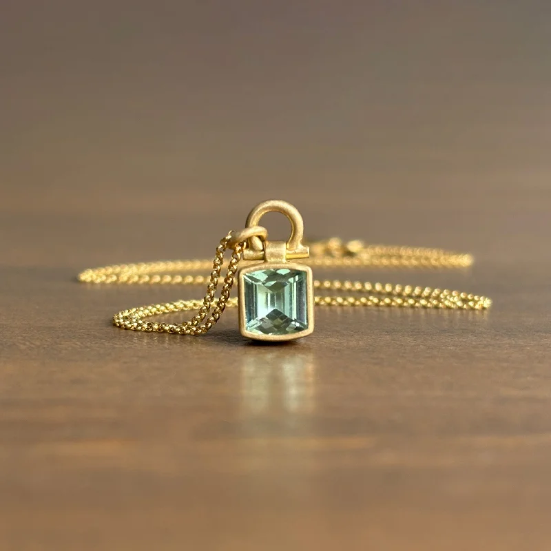 Handcrafted Jewelry Sale – Unique Designs At Low Prices Pale Green Tourmaline Square Pendant