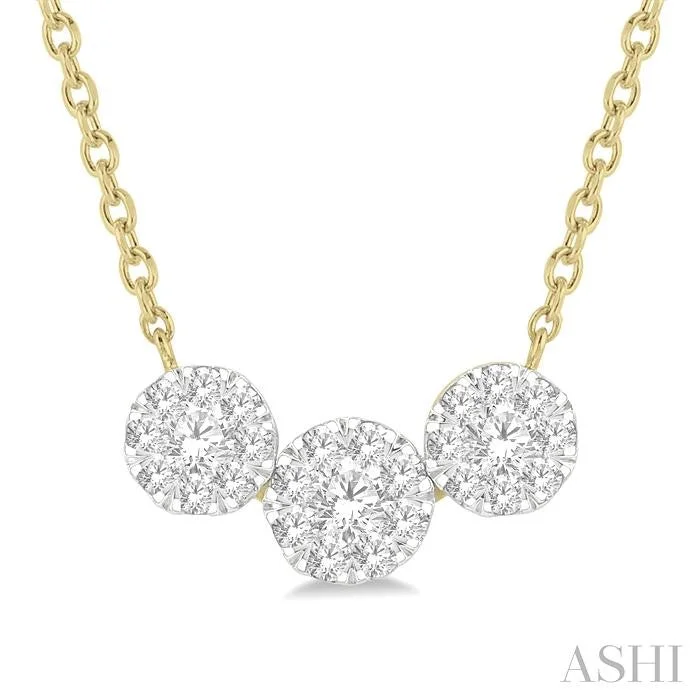 ROUND SHAPE PAST PRESENT & FUTURE LOVEBRIGHT ESSENTIAL DIAMOND NECKLACE