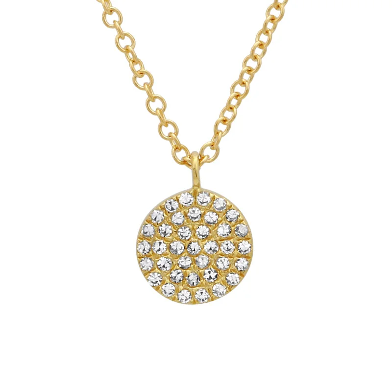 Grab Stylish Jewelry Before The Sale Ends Pave Diamond Disc Charm Necklace