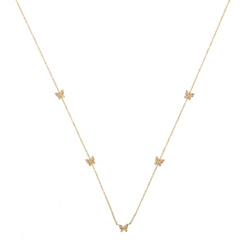 Jewelry Sale Alert – Shop Timeless Elegance Today Pave Multi Butterfly Necklace