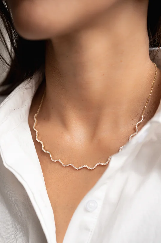 Discover Unique Jewelry With Special Limited-Time Offers Pave Wave Necklace