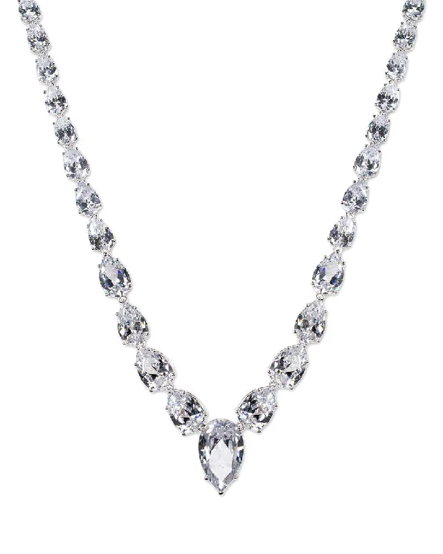 High-End Sparkle, Low-End Prices – Jewelry Sale Live Pear CZ Necklace