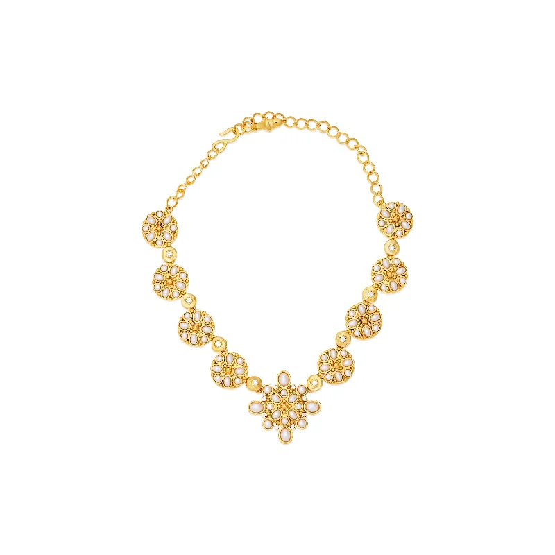 Shop Dazzling Jewelry At The Best Prices Pearl Cabochon & Gold Chain Necklace