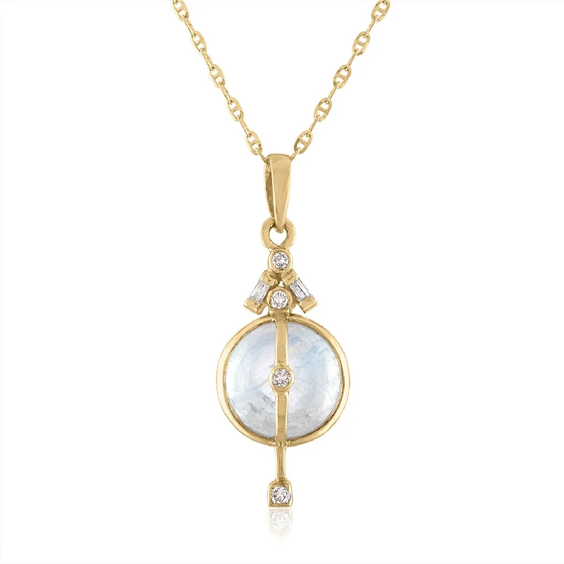 Affordable Gold-Plated Jewelry For Modern Fashion Moonlight Moonstone and Diamond Pendant Affordable Gold-Plated Jewelry For Modern Fashion Moonlight Moonstone and Diamond Pendant