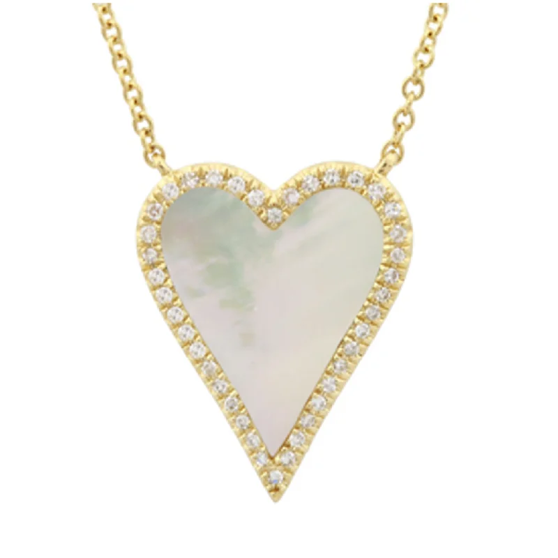 Luxury Jewelry At Unbeatable Discounts Petite Mother of Pearl Diamond Heart Necklace Luxury Jewelry At Unbeatable Discounts Petite Mother of Pearl Diamond Heart Necklace