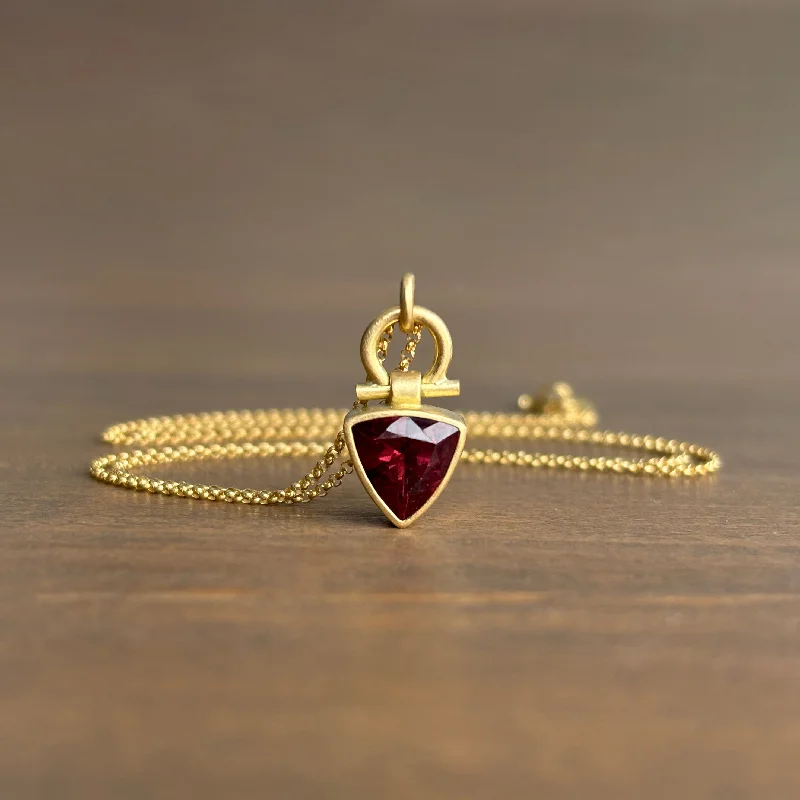 Seasonal Jewelry Deals – Elevate Your Style Faceted Burgundy Tourmaline Trillion Pendant Seasonal Jewelry Deals – Elevate Your Style Faceted Burgundy Tourmaline Trillion Pendant