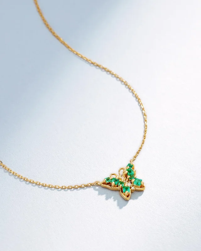 Dazzle In Elegance With Our Biggest Jewelry Sale Princess Emerald Mini Butterfly Pendant Dazzle In Elegance With Our Biggest Jewelry Sale Princess Emerald Mini Butterfly Pendant