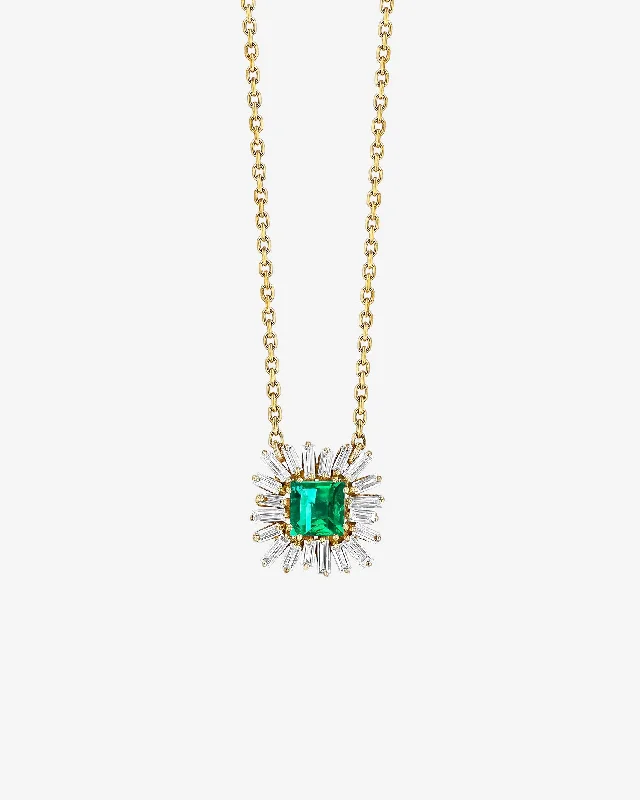 Classic And Modern Jewelry Styles On Sale Princess Emerald Spark Pendant
