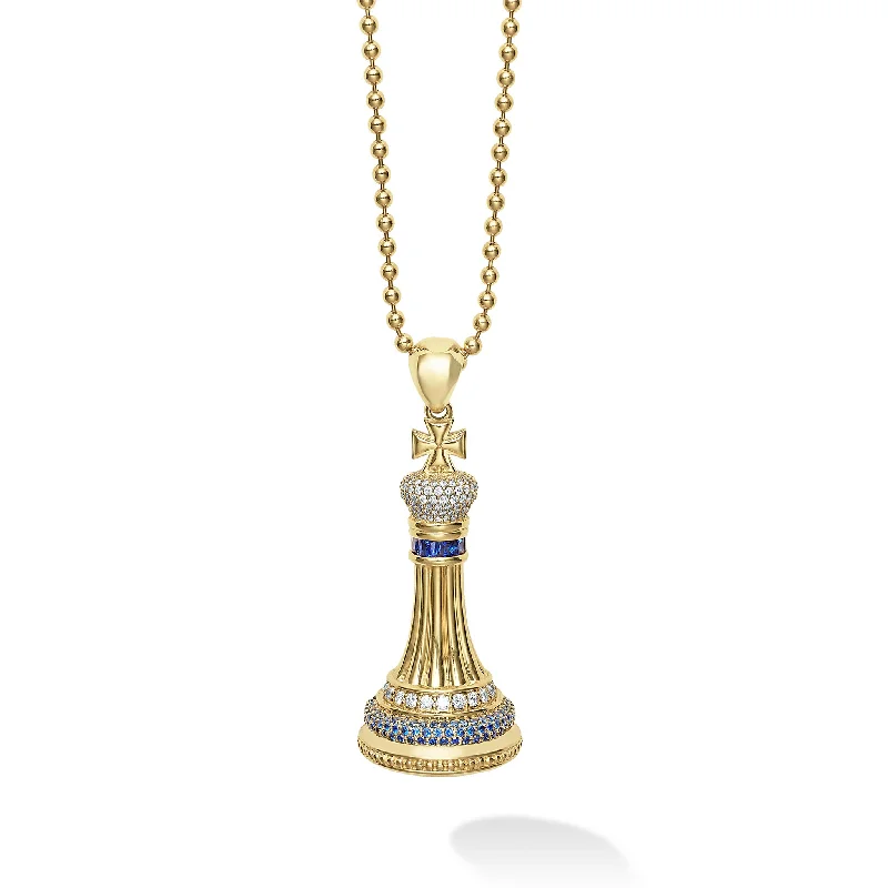 Luxury Jewelry At Unbeatable Discounts Rare Wonders Blue Sapphire and Diamond King Pendant Necklace Luxury Jewelry At Unbeatable Discounts Rare Wonders Blue Sapphire and Diamond King Pendant Necklace