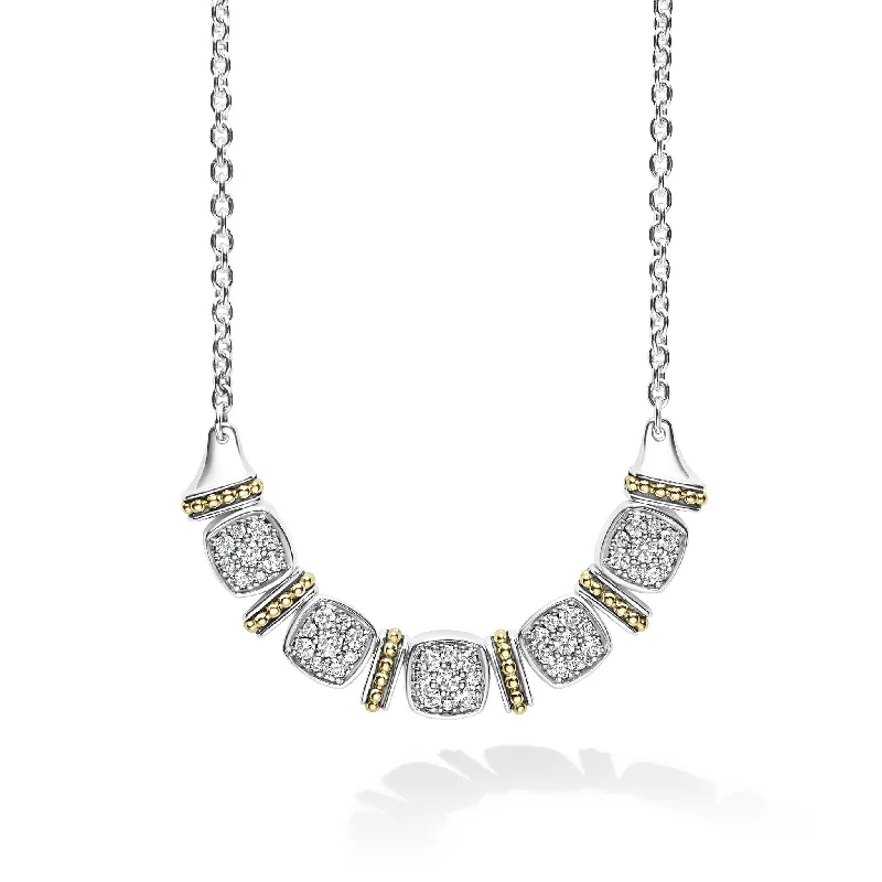 Waterproof Stainless Steel Jewelry For Lasting Beauty Rittenhouse Two-Tone Five Station Diamond Necklace Waterproof Stainless Steel Jewelry For Lasting Beauty Rittenhouse Two-Tone Five Station Diamond Necklace