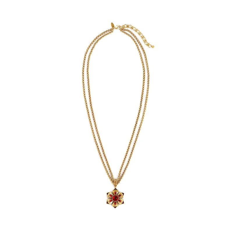 Seasonal Jewelry Sale – Upgrade Your Collection Ruby Cabochon Two-Row Necklace