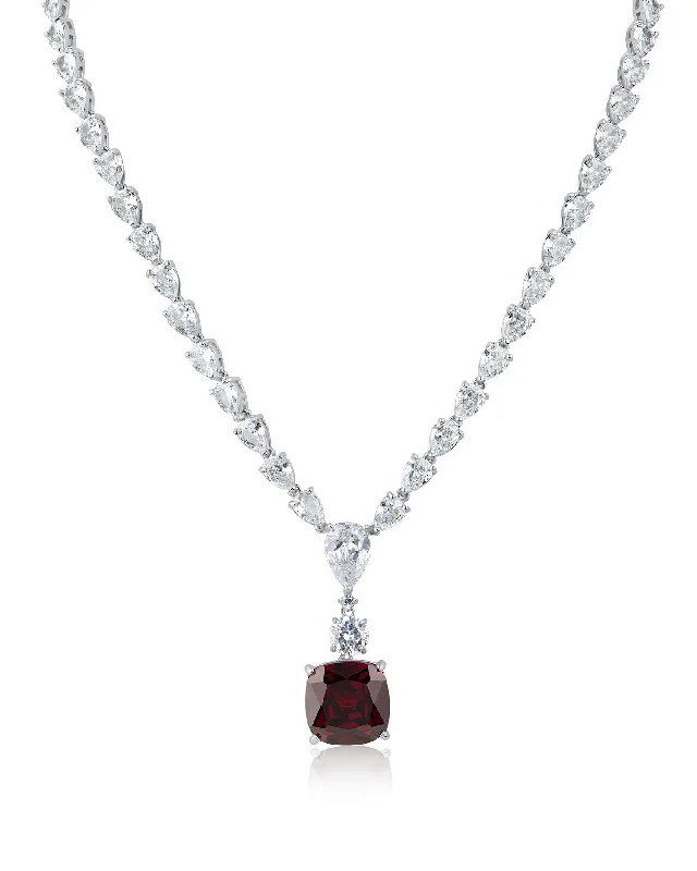 Stunning Jewelry At Even More Stunning Prices Ruby Cushion Drop Necklace