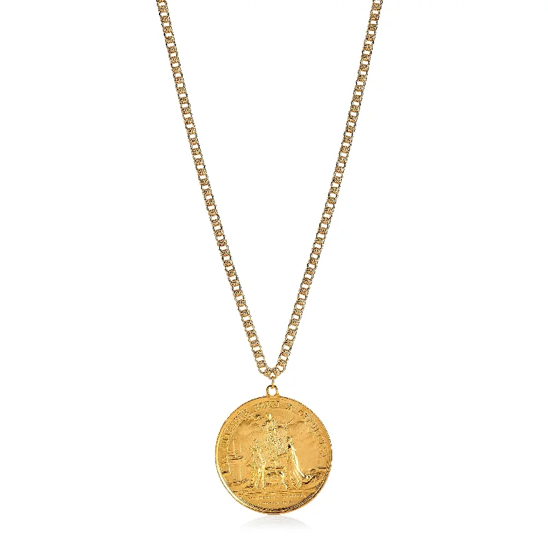 Customized Silver Jewelry For Unique Style Satin Gold Medallion Necklace