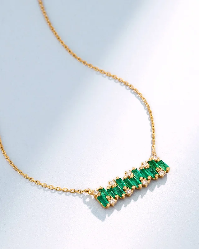 Affordable Luxury Jewelry For Every Occasion Shimmer Emerald Bar Pendant
