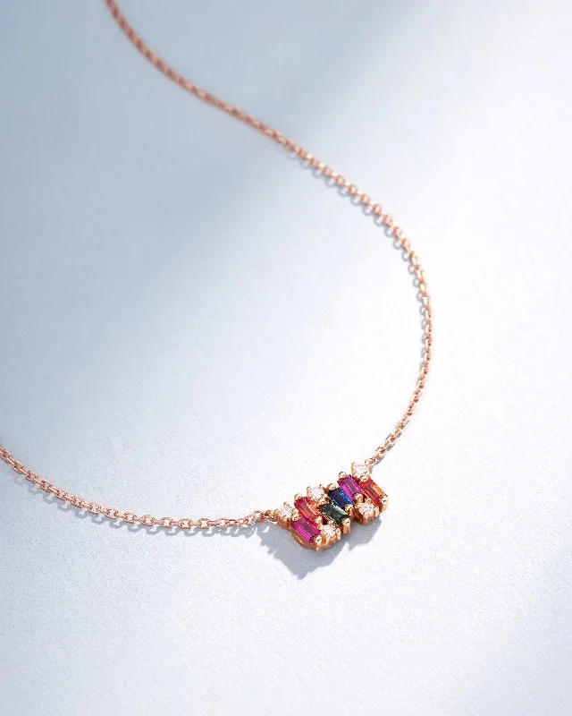 Jewelry Sale Bonanza – Grab Your Sparkle Now Shimmer Rainbow Sapphire Mini Bar Pendant