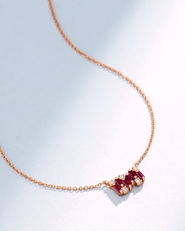 Limited-Stock Jewelry Sale – Shop Before It's Gone Shimmer Ruby Mini Bar Pendant