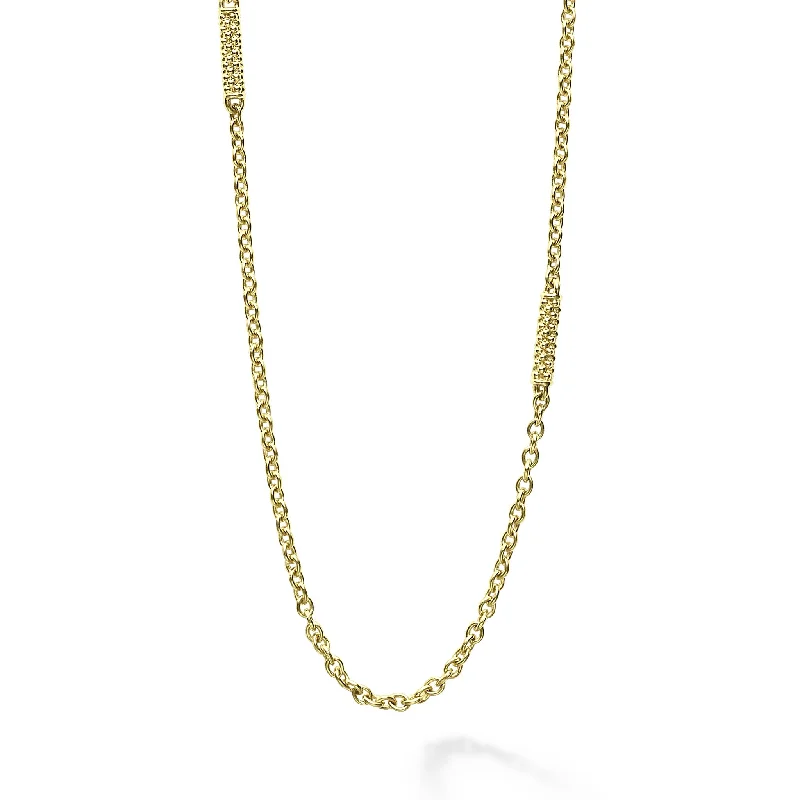 Huge Savings On Timeless Jewelry Collections Signature Caviar 18K Gold Superfine Station Chain Necklace Huge Savings On Timeless Jewelry Collections Signature Caviar 18K Gold Superfine Station Chain Necklace