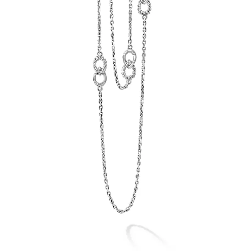 Breathtaking Jewelry, Breathtaking Prices Signature Caviar Fluted Link Station Necklace Breathtaking Jewelry, Breathtaking Prices Signature Caviar Fluted Link Station Necklace