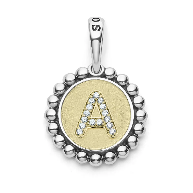 Customized Silver Jewelry For Unique Style Signature Caviar Diamond Initial Charm